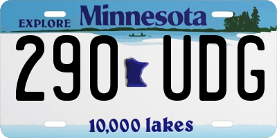 MN license plate 290UDG