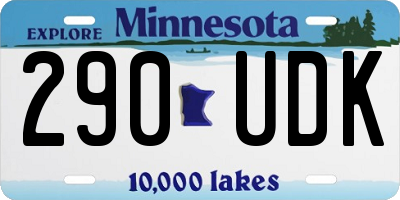 MN license plate 290UDK