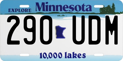 MN license plate 290UDM