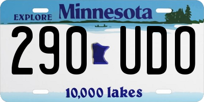 MN license plate 290UDO