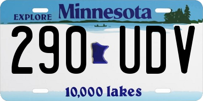 MN license plate 290UDV