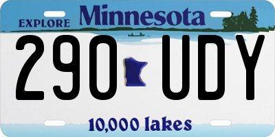 MN license plate 290UDY