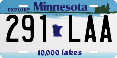 MN license plate 291LAA