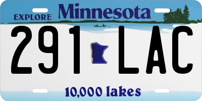MN license plate 291LAC
