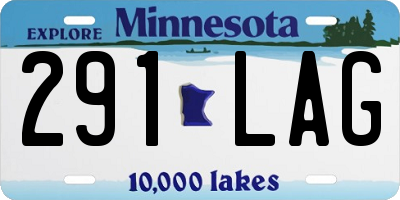 MN license plate 291LAG