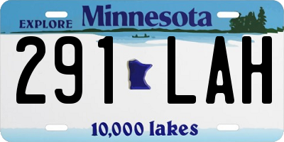 MN license plate 291LAH