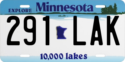 MN license plate 291LAK