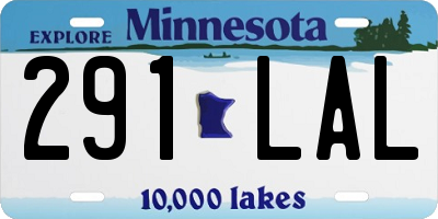 MN license plate 291LAL