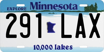 MN license plate 291LAX