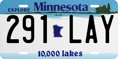 MN license plate 291LAY
