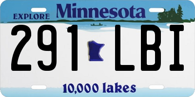 MN license plate 291LBI
