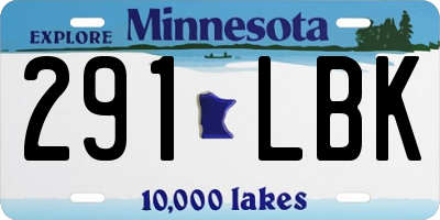 MN license plate 291LBK