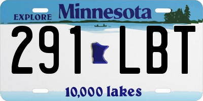 MN license plate 291LBT
