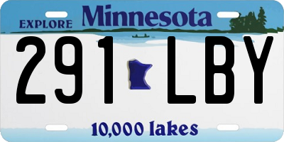 MN license plate 291LBY