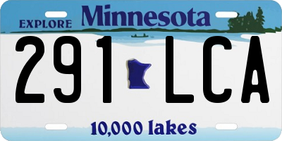 MN license plate 291LCA