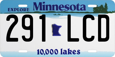 MN license plate 291LCD