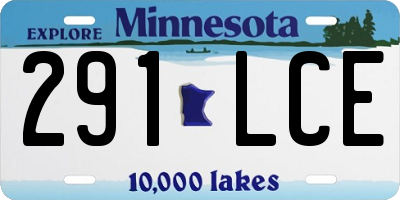 MN license plate 291LCE