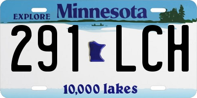 MN license plate 291LCH