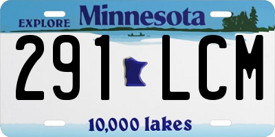 MN license plate 291LCM