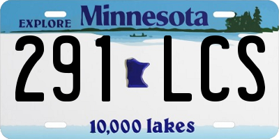 MN license plate 291LCS