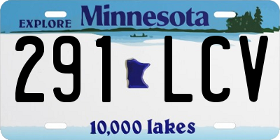 MN license plate 291LCV
