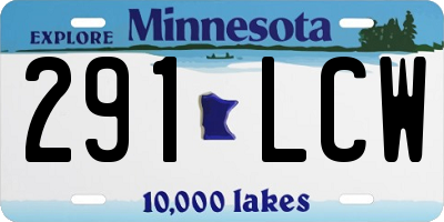 MN license plate 291LCW