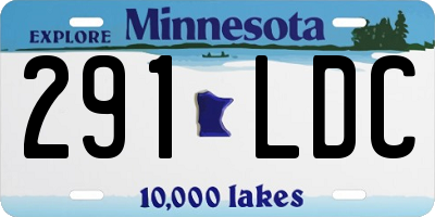 MN license plate 291LDC