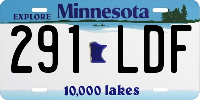 MN license plate 291LDF