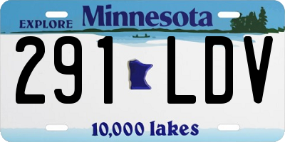 MN license plate 291LDV