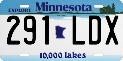 MN license plate 291LDX