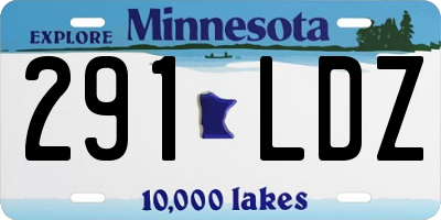 MN license plate 291LDZ