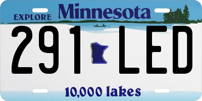 MN license plate 291LED