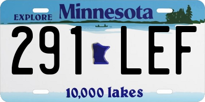 MN license plate 291LEF