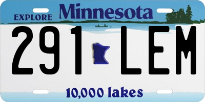 MN license plate 291LEM