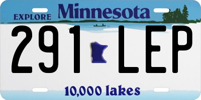 MN license plate 291LEP