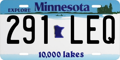 MN license plate 291LEQ