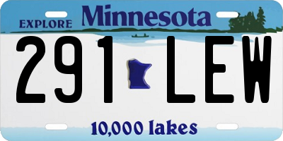 MN license plate 291LEW
