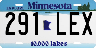MN license plate 291LEX