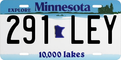 MN license plate 291LEY
