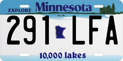 MN license plate 291LFA