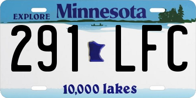 MN license plate 291LFC