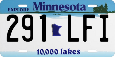 MN license plate 291LFI
