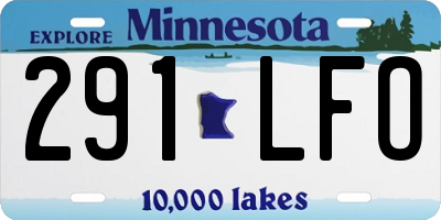 MN license plate 291LFO