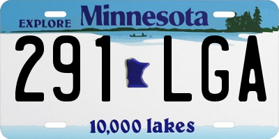 MN license plate 291LGA