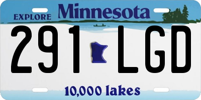 MN license plate 291LGD
