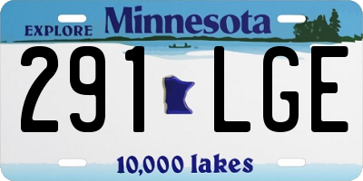 MN license plate 291LGE