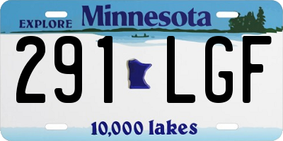 MN license plate 291LGF