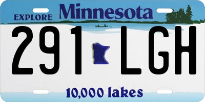MN license plate 291LGH