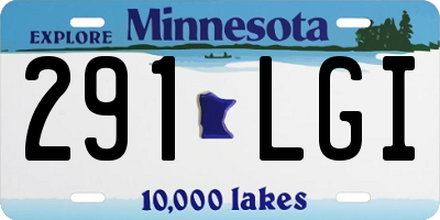 MN license plate 291LGI