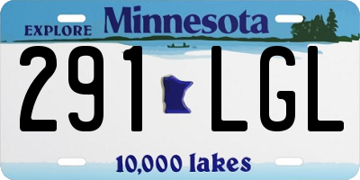 MN license plate 291LGL